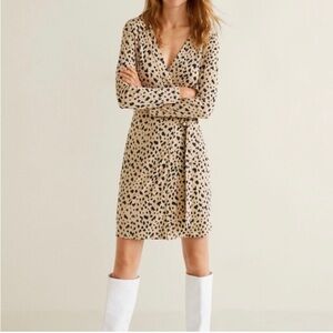 Mango Print Wrap Dress